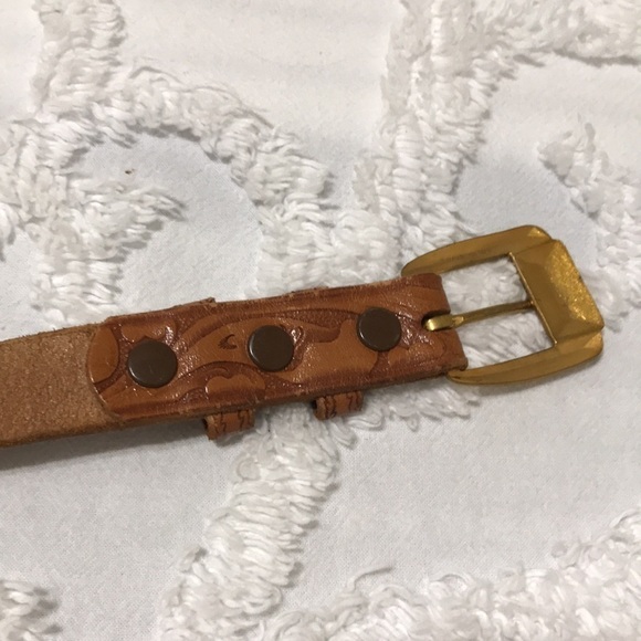 Vintage Wesco Tan Southwest Tool Embossed Top Grain Cowhide Leather Belt 24 - Picture 8 of 10